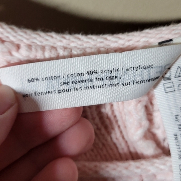 Bethany Mota small oversized pink knit sweater relaxed fit open back bow detail - Picture 5 of 5